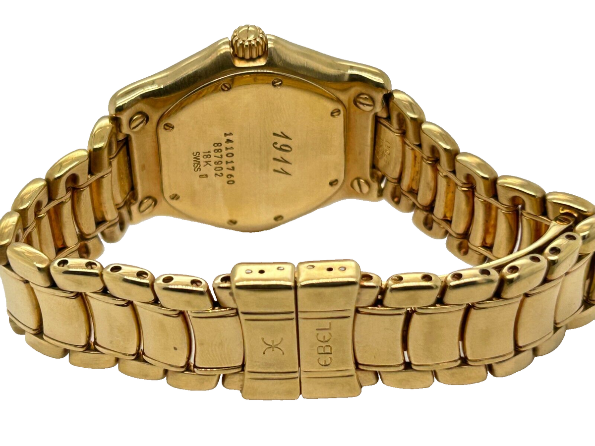 V*N様 ★EBEL 18K GOLD BEZEL 1911 腕時計 時計 送料 Ebel 1911 18k Gold Watch Sportwave Bracelet Black Dial