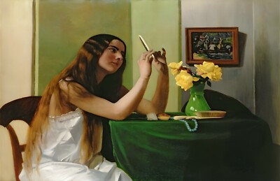 '' At the Dressing Table ''     Canvas Wall Art Picture Print