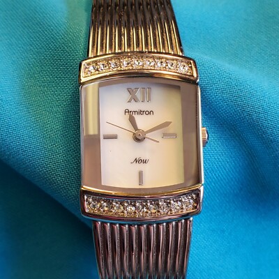 ARMITRON NOW WOMEN'S STAINLESS STEEL CRYSTAL ACCENT WRIST WATCH