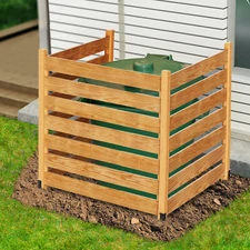 NAIZEA Air Conditioner Fence Wood Composter Bin 3 Panels 36"x36"x36" Privacy