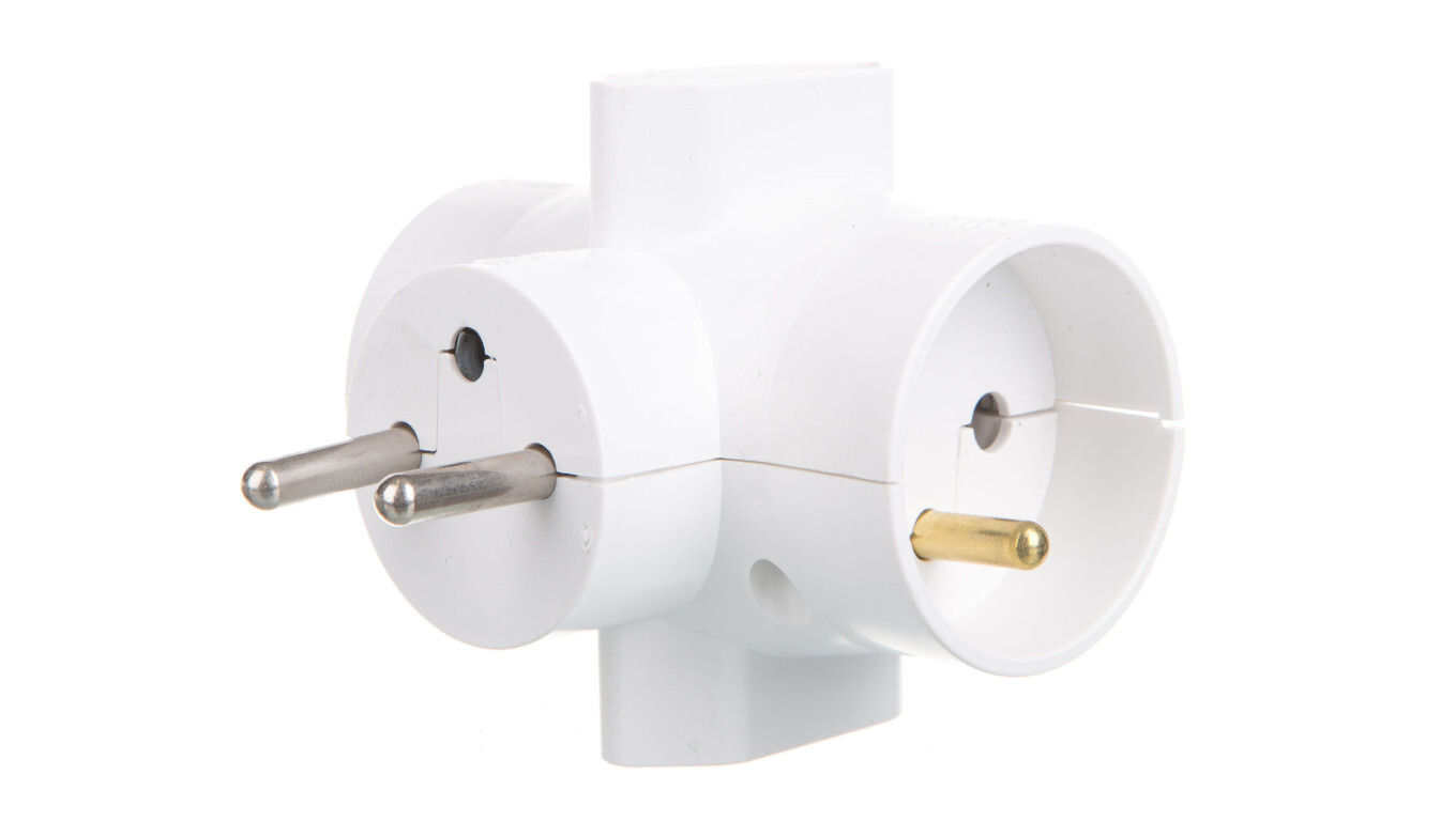 Plug-in splitter 2x2P+Z +2xEuro white R-46 /T2UK