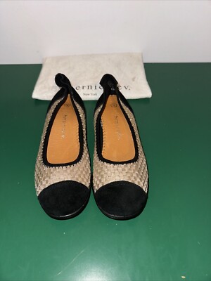 Bernie Mev Shoes Womens Size 36 Gold/black Ballet Style