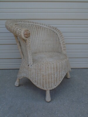 Pier Wicker Asymmetrical Chair Bucket Basket Peacock Rattan Regency  Imports