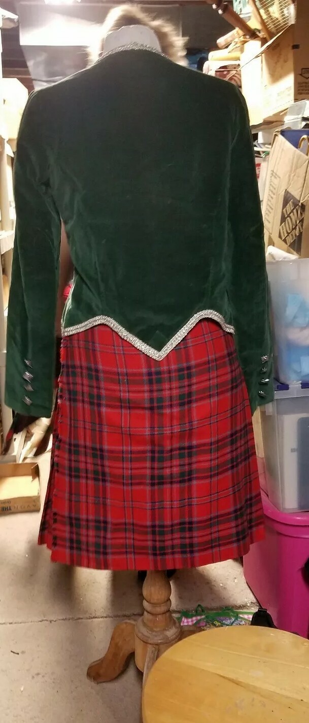 Full Kilt Outfit By Scottish Kilt plaid jacket scotch… Gem