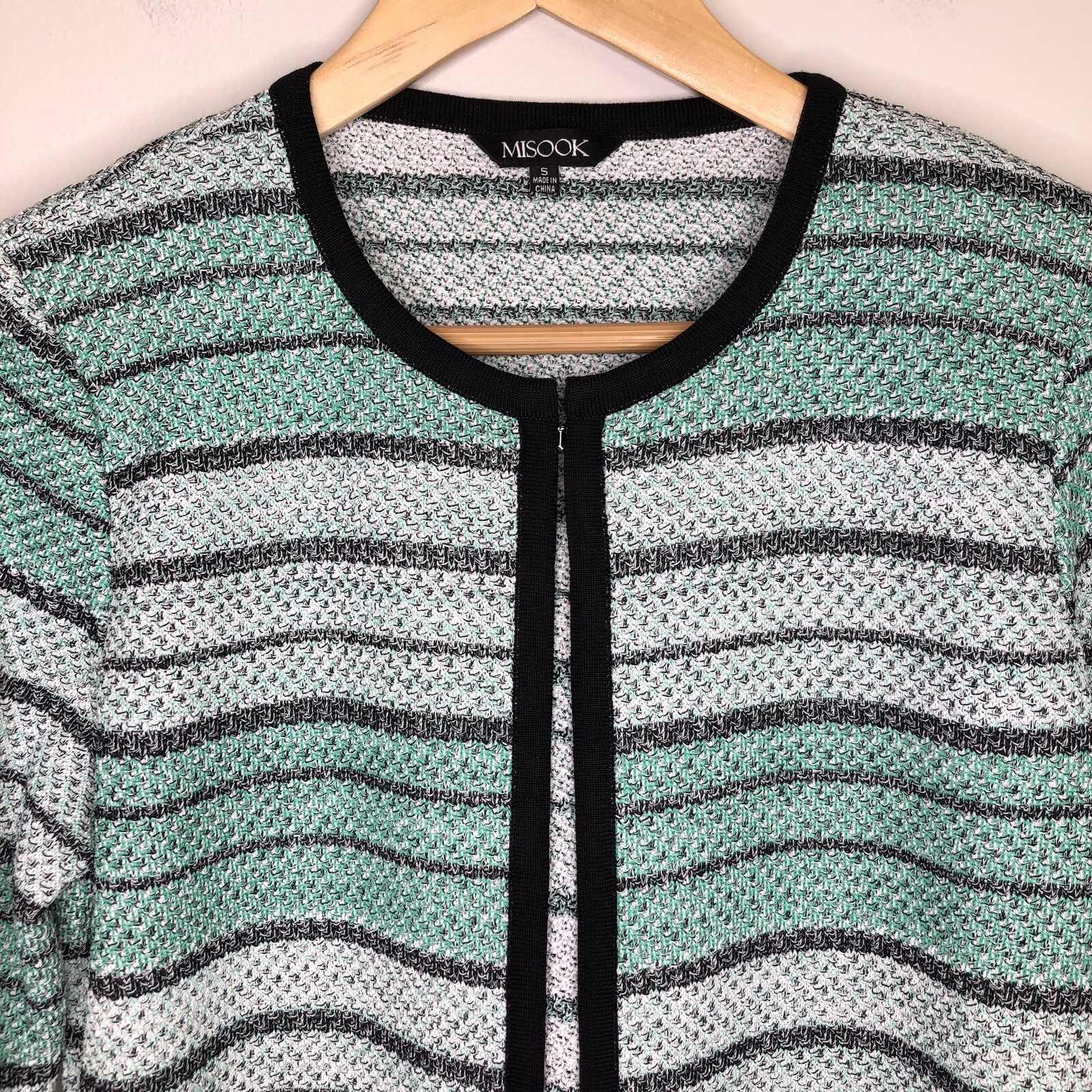 Misook Knit Striped Jacket Small - image 2