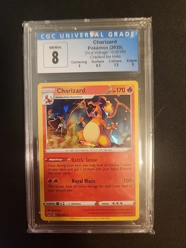 Charizard Vivid Voltage Cracked Ice Holo Cgc 8 Gem Mint Promo #025