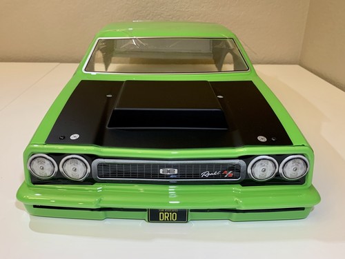 Team Associated DR10 Drag Race Body Factory Painted Green Matte Black hood - Picture 2 of 6