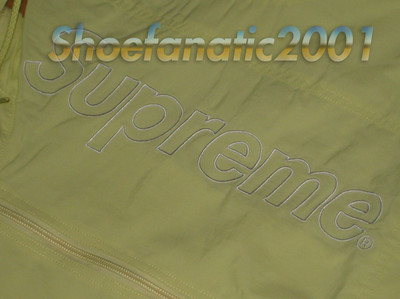 Supreme Nylon Windbreaker Pale Yellow packable hood Box Logo full