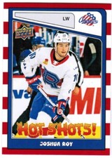 23/24 2023 UPPER DECK UD AHL JOSHUA ROY HS-12 HOT SHOTS! RED STRIPES /99 LAVAL
