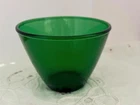 Vintage MCM Anchor Hocking Forest Green Glass Bowl 4" Tall 5.5" Diameter RARE