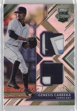 2018 Panini Elite Extra Edition Dual Materials Emerald 7/10 Genesis Cabrera 0s3