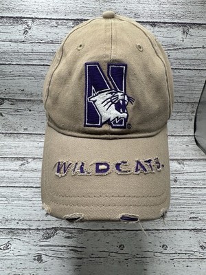 Northwestern Wildcats Cap Mens Adjustable Tan Dad Hat Football New Distressed