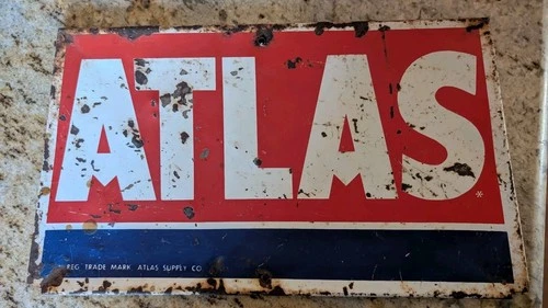 Vintage Atlas Tire Metal Sign