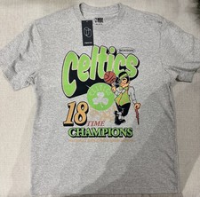 Original Use Boston Celtics NBA 18 Time Champions Graphic T-Shirt Gray Size M