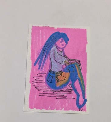 ACEO Original Art Card Abstract Expressionism Female WACHTEL