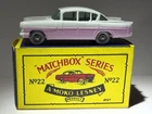 Near Mint Matchbox Lesney 22b Vauxhall Cresta with pink sides/gray top and GPW