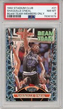 1992 Stadium Club Members Only Beam Team Shaquille O'Neal RC PSA 8