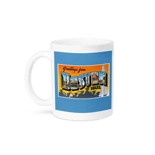 3dRose, Greetings from Boston Mass. Scenic Postcard Reproduction, Mug