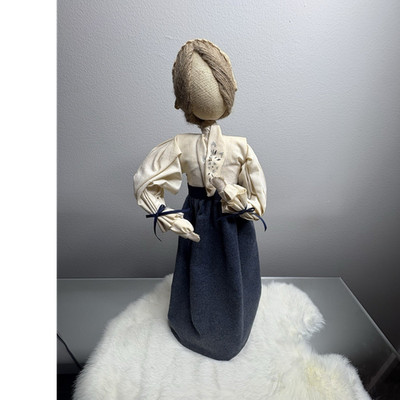 Vintage Pine Baroness Handcrafted Colonial Style Amish Doll Folk Art