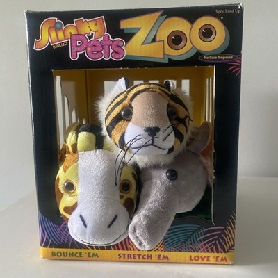 Slinky Pets Zoo Plush Elephant Giraffe Tiger Damaged Box 1999 Titan Toys
