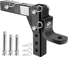 Adjustable Trailer Hitch Ball Mount, 9-1/2" Drop and 8-1/4" Rise, Fits 2-Inch Re