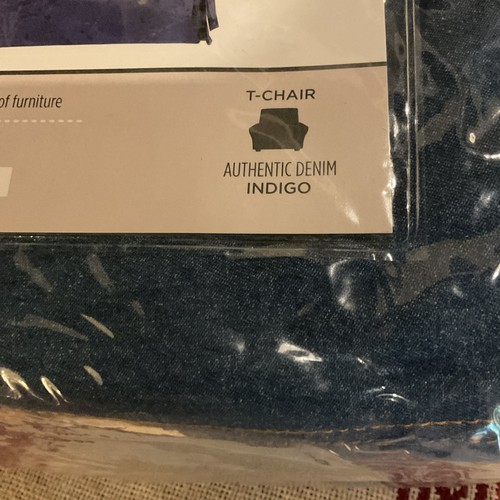 NEW! Vintage SURE FIT Brand Dark Blue DENIM Chair Slipcover - Picture 8 of 11