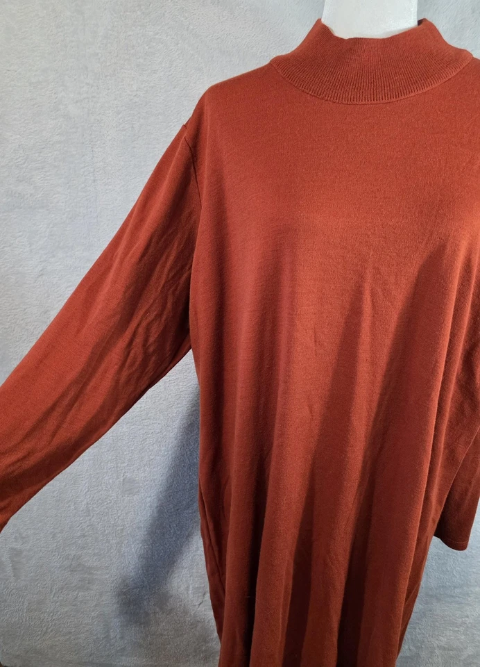 Платье-свитер женское Jessica London 3X Plus ржавчина ложный вырез рукав 3/4 вязаное осеннее - Изображение 3 из 4