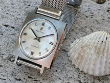 Orologio vintage NOS Festina Superioridad quadrato tutto acciaio carica manuale anni 70 svizzero