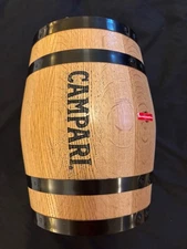"NEW" unused Campari 2-gallon wooden barrel w/ stand and spout