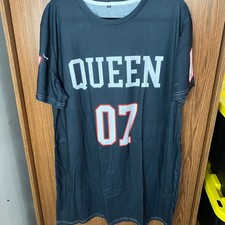 Unbranded Queen 07 Graphic T-Shirt Dress Womens 4XL Black Jersey Style