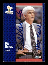 1991-92 Fleer #115 Del Harris coach signed autograph w HOF insc BXCP67