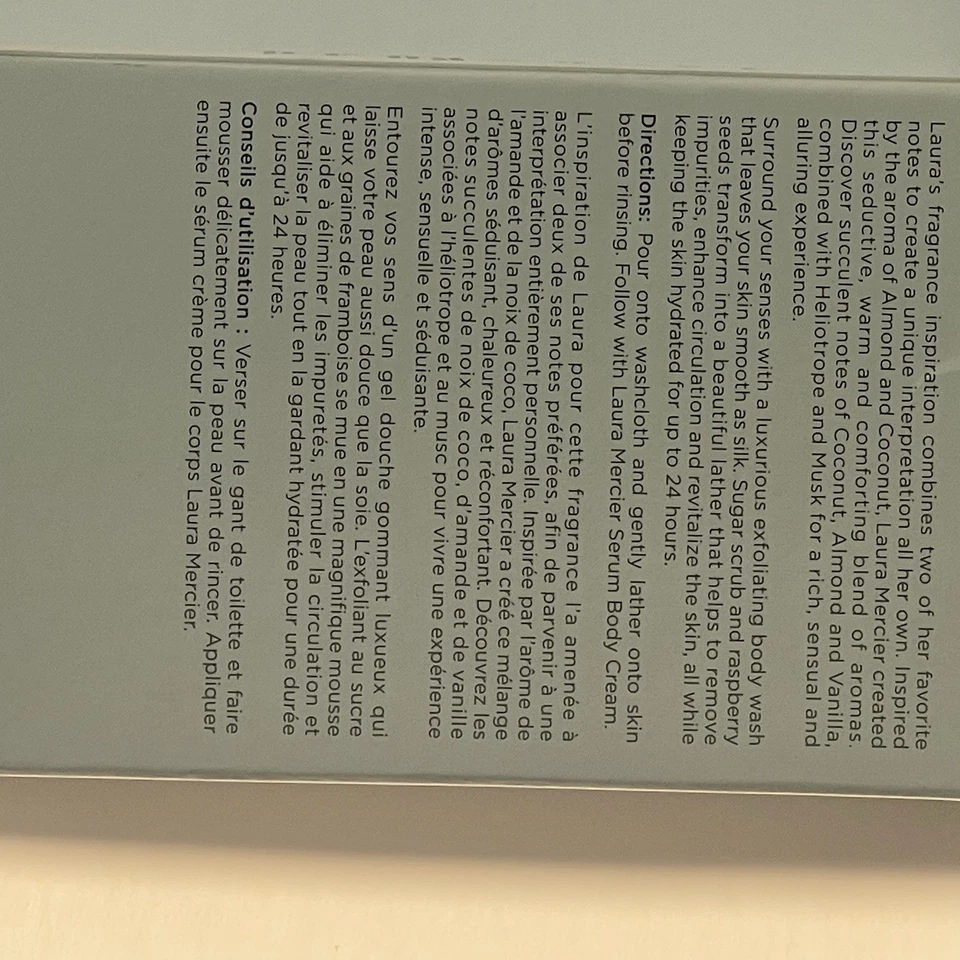 Jabón corporal exfoliante de coco con almendras Laura Mercier 200 ml / 7,5 oz - Nuevo Foto 4 de 4