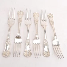 Kings by Mappin & Webb Silverplate 8" Set of 6 Dinner Forks No Monogram