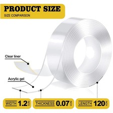 Strong Nano Double Sided Tape, Clear Adhesive Tape
