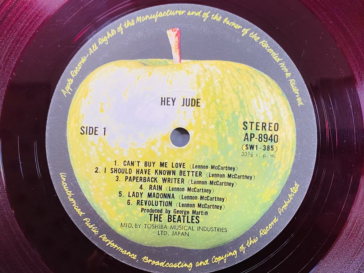 THE BEATLES HEY JUDE JAPAN ORIGINAL APPLE STEREO RED WAX OBI AP