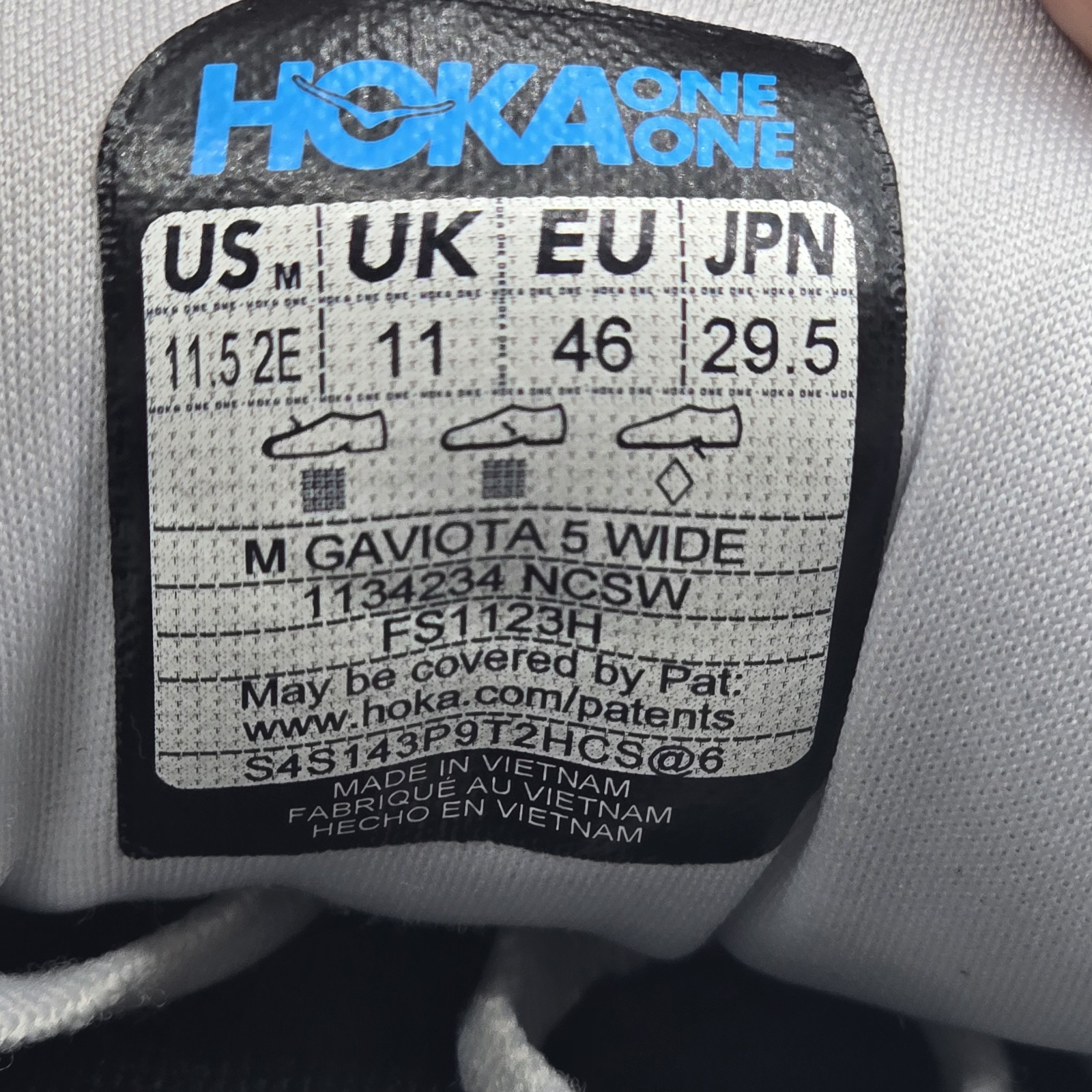 Hoka Gaviota 5 Mens US 11.5 2E EE Wide Running Shoes Walking Gym White 1134234 thumbnail 2