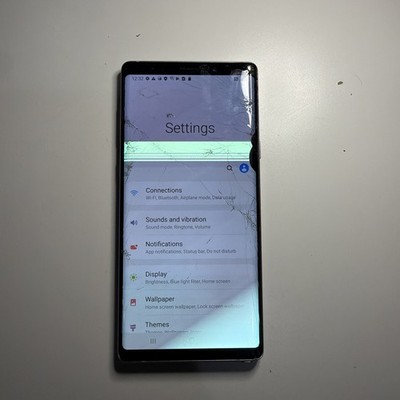 Samsung Galaxy Note 9 Purple Cracked Screen Flicker Parts Repair AS-IS
