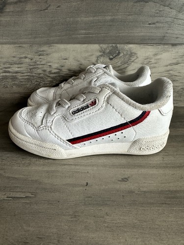 Adidas Continental 80 Kids Sneakers Size 8K White Leather - Picture 3 of 9