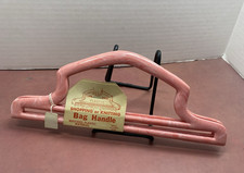 Vintage Plastic Handle Pair Pink Shopping Bag Crochet Knitting Craft UCANO NOS