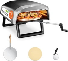 Nutrichef Outdoor Pizza Oven | Cook 12" Pizza in 60 Seconds Manual 360° Rotation