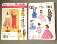 18 Doll Clothes Patterns from Butterick B5864 Simplicity 1086