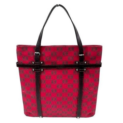 LOEWE Anagramm rot PVC Leder Beuteltasche Tasche Handtasche Damen authentisch