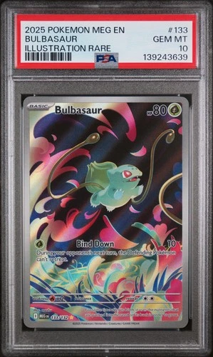 2025 POKEMON MEG EN-MEGA EVOLUTION ILLUSTRATION RARE #133 BULBASAUR PSA 10