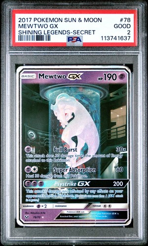 Mewtwo-GX graded PSA 2 for sale on eBay