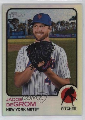 2022 Topps Heritage Chrome Refractor 348/673 Jacob deGrom #250 02v3