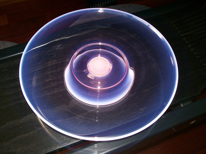 FOSTORIA SEASCAPE PINK OPALESCENT (CORAL SAND) FOOTED SALVER or CAKE PLATE #2685