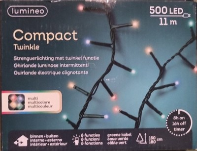 Lumineo compact twinkle 500led 11m multi