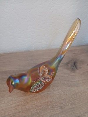 RAR! Fenton Millennium Glas Vogel #927 Handbemalt Signiert USA Irisierend...