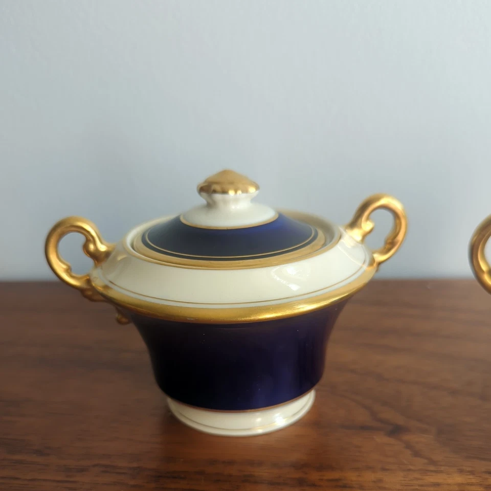 Crema Syracuse China Marfil Antiguo Corte Real y Azúcar con Tapa EE. UU. De Colección Foto 2 de 4