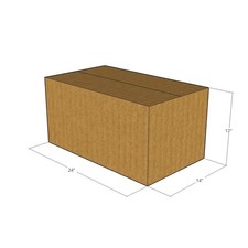 5 24x14x12 Kraft Brown Corrugated Shipping Boxes 32 ECT Single-Wall New